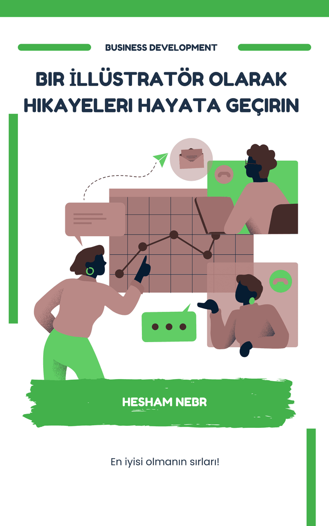 An illustrator sketching characters and scenes for a children's book - Turkish