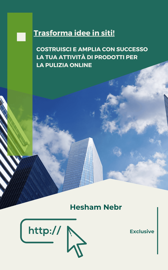 Cleaning supplies displayed attractively on a user-friendly website - Italian