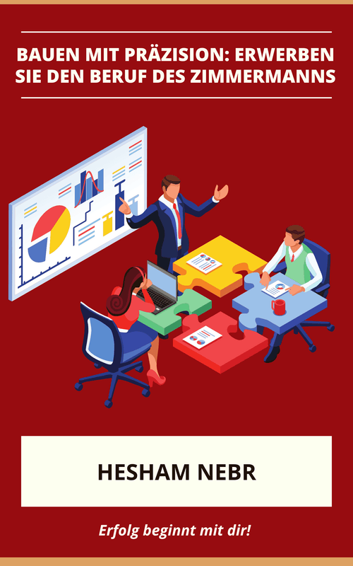 A carpenter measuring and cutting wood for a construction project - German