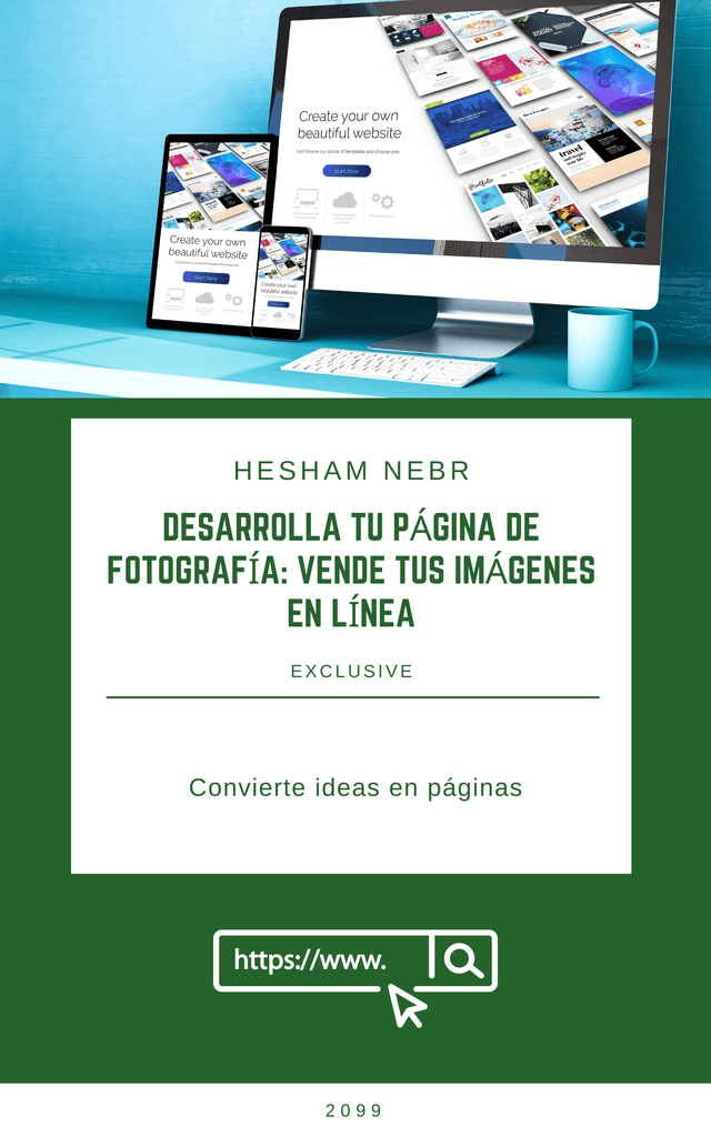 A photography website layout highlighting stunning images and portfolios - Spanish