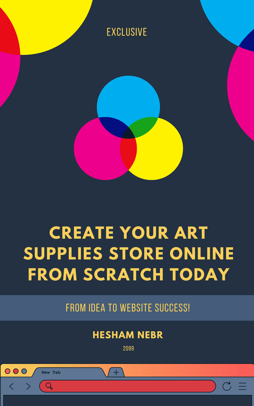 Art supplies organized and displayed on a vibrant online storefront