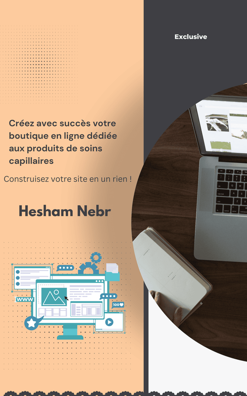 A collection of haircare products featured in a clean, modern website - French