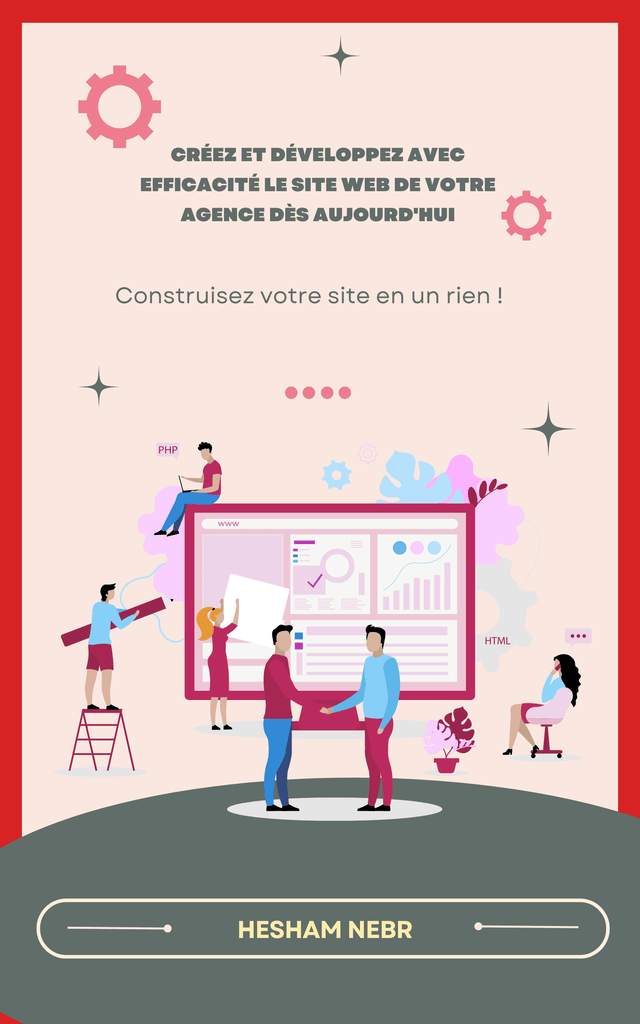 An agency website featuring services and a portfolio section - French