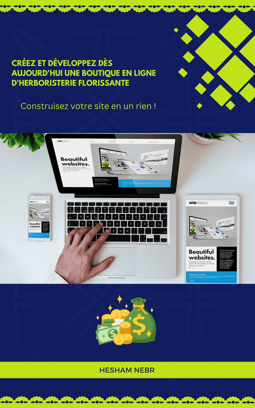 A holistic online shop showcasing herbal products for wellness - French