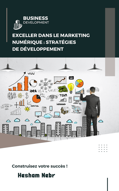 A digital marketer analyzing data and building strategies on a laptop - French