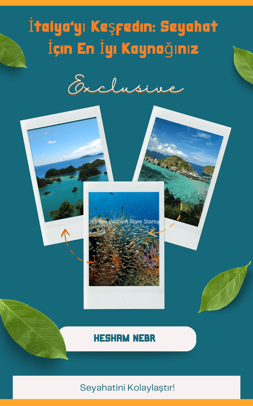 A rich visual display of Italy’s iconic landmarks, showcasing culture and cuisine - Turkish