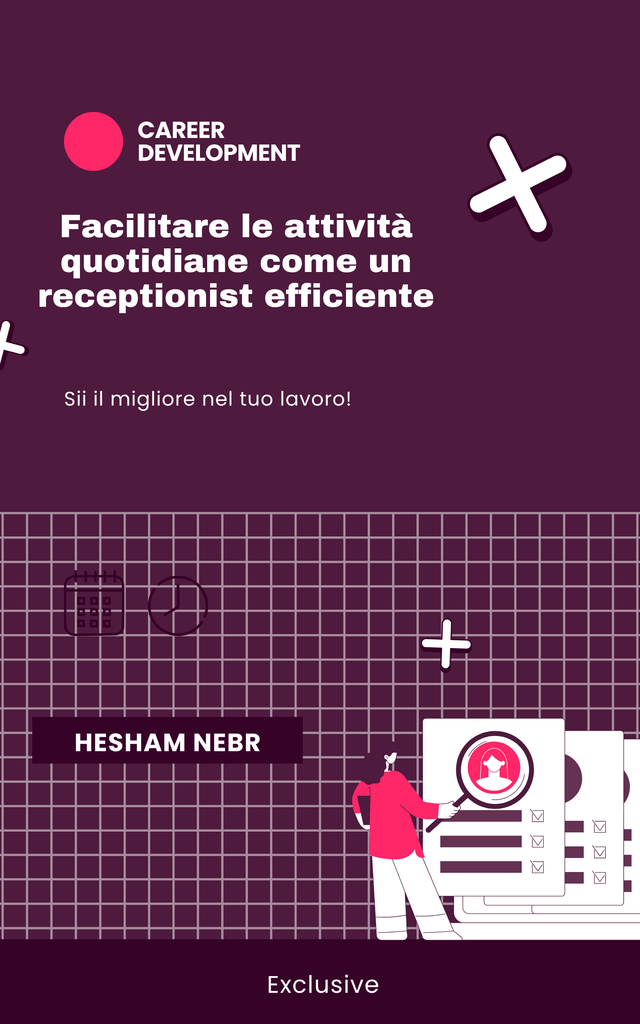 A receptionist managing daily office operations and welcoming visitors - Italian