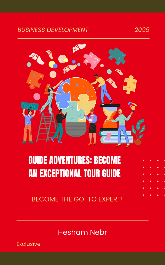 A tour guide leading a group through a scenic location