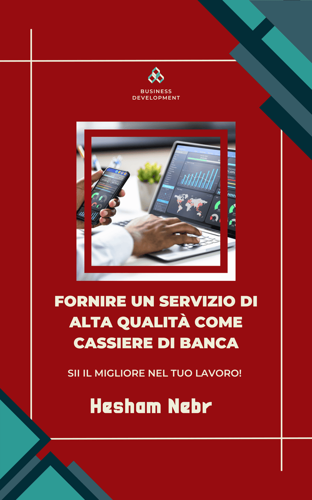 A bank teller assisting customers with transactions at a bank counter - Italian