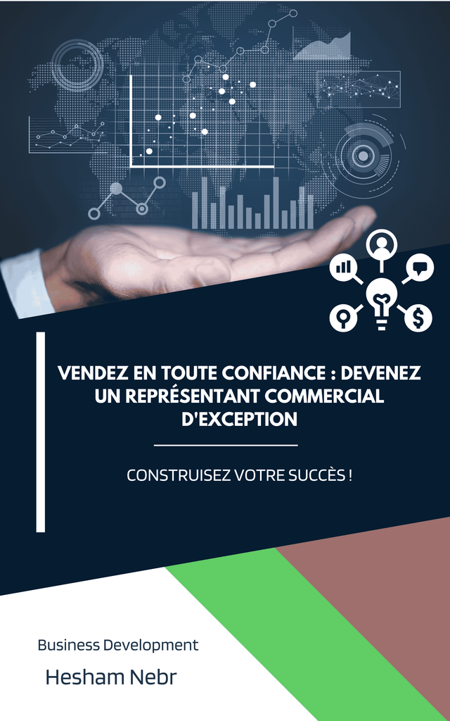 A sales representative confidently presenting products to customers - French