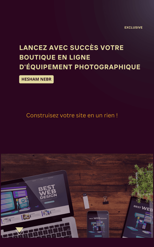 A professional online camera equipment shop showcasing photography gear - French