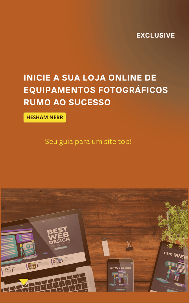 A professional online camera equipment shop showcasing photography gear -  Portuguese