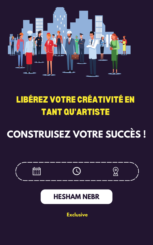 An artist expressing creativity through visual art in a studio - French